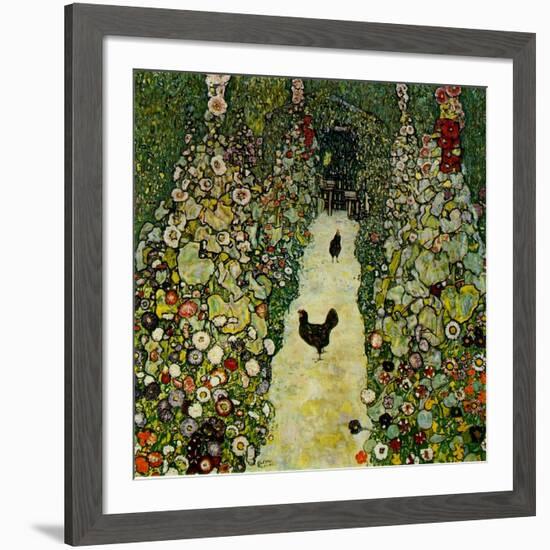 Garden with Chickens, 1916-Gustav Klimt-Framed Giclee Print