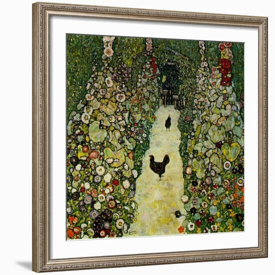 Garden with Chickens, 1916-Gustav Klimt-Framed Giclee Print
