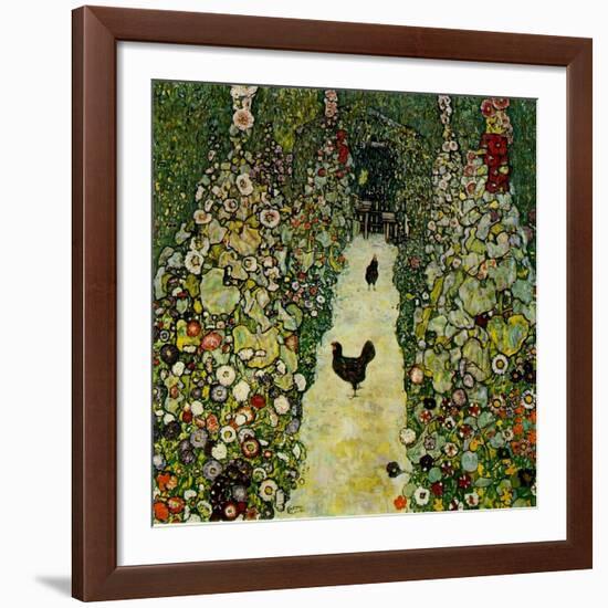 Garden with Chickens, 1916-Gustav Klimt-Framed Giclee Print