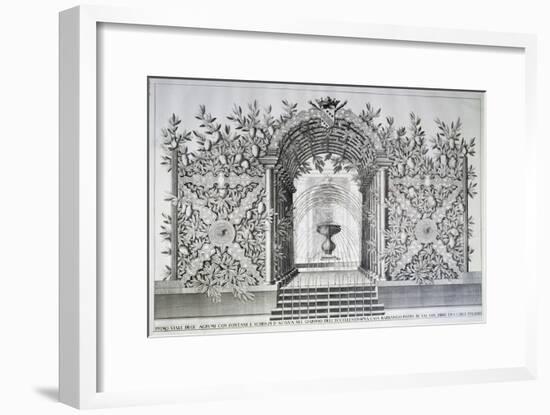 Garden with Fountain of Villa Barbarigo-Domenico Rossetti-Framed Giclee Print