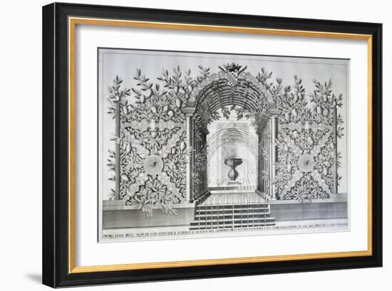 Garden with Fountain of Villa Barbarigo-Domenico Rossetti-Framed Giclee Print