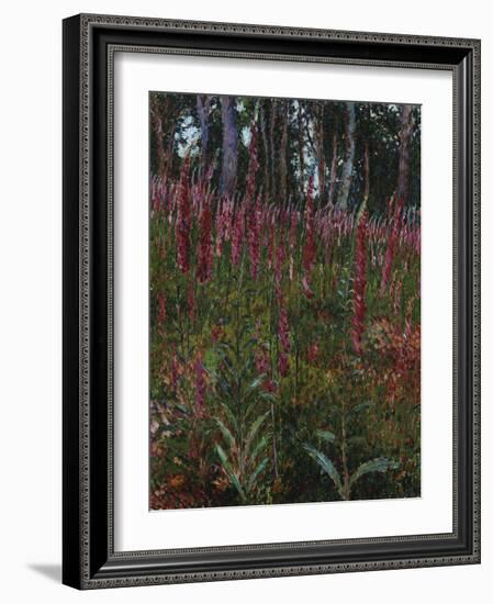 Garden with Foxgloves-Eug?ne Boudin-Framed Giclee Print