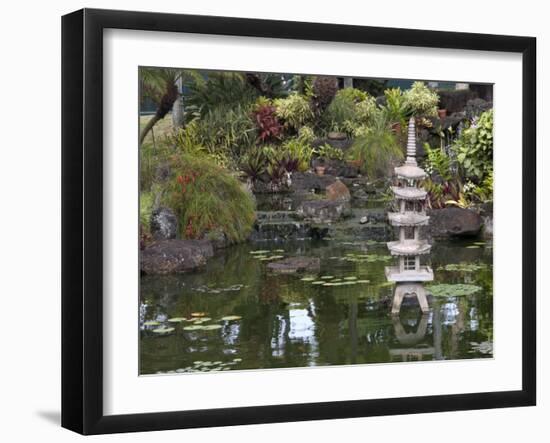 Garden with Koi, Kauai, Hawaii, USA-Savanah Stewart-Framed Photographic Print