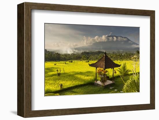 Garden with Pavilion and Rice Field of the Great Mountain Views Resort with the Volcano-Christoph Mohr-Framed Photographic Print