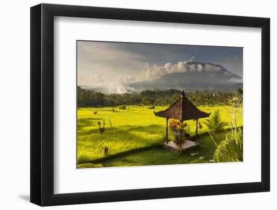 Garden with Pavilion and Rice Field of the Great Mountain Views Resort with the Volcano-Christoph Mohr-Framed Photographic Print