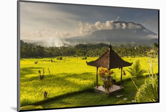 Garden with Pavilion and Rice Field of the Great Mountain Views Resort with the Volcano-Christoph Mohr-Mounted Photographic Print