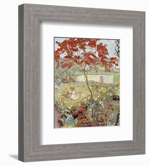 Garden with Red Tree-Pierre Bonnard-Framed Premium Giclee Print