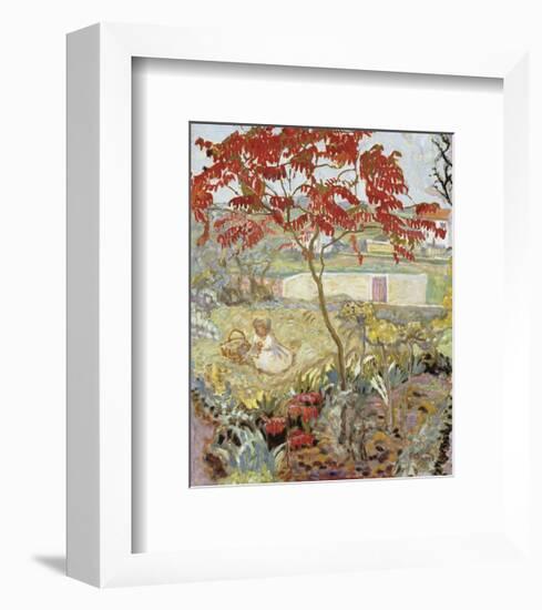 Garden with Red Tree-Pierre Bonnard-Framed Premium Giclee Print