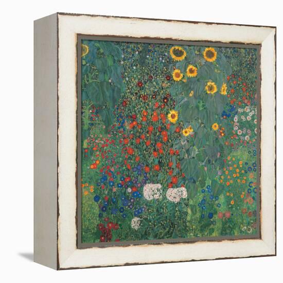 Garden with Sunflowers-Gustav Klimt-Framed Stretched Canvas