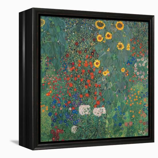 Garden with Sunflowers-Gustav Klimt-Framed Stretched Canvas