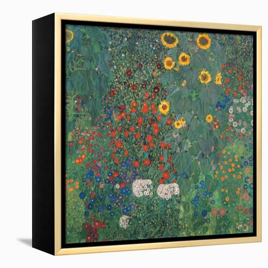 Garden with Sunflowers-Gustav Klimt-Framed Stretched Canvas