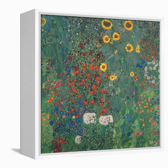 Garden with Sunflowers-Gustav Klimt-Framed Stretched Canvas