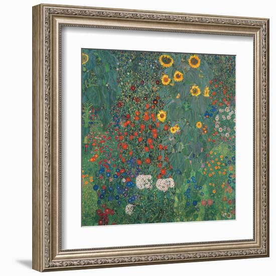 Garden with Sunflowers-Gustav Klimt-Framed Art Print