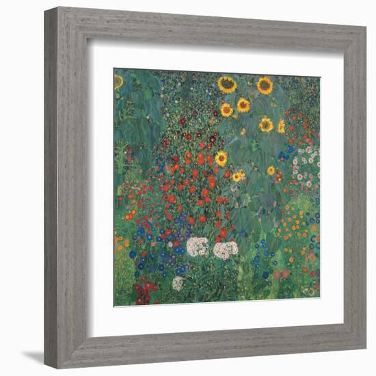 Garden with Sunflowers-Gustav Klimt-Framed Art Print