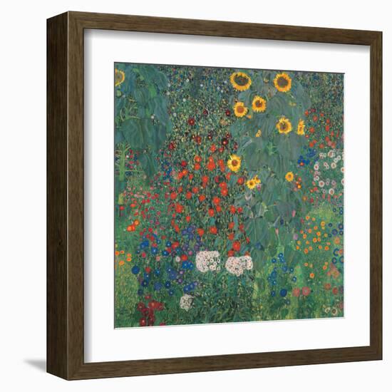 Garden with Sunflowers-Gustav Klimt-Framed Art Print