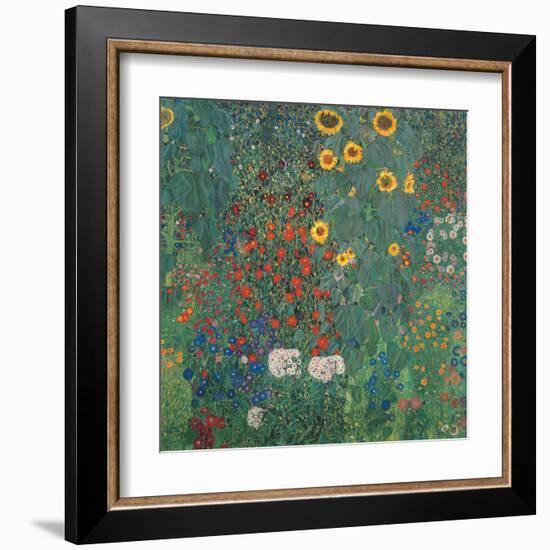 Garden with Sunflowers-Gustav Klimt-Framed Art Print