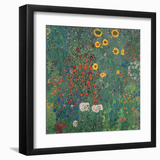 Garden with Sunflowers-Gustav Klimt-Framed Art Print