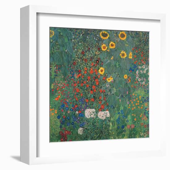 Garden with Sunflowers-Gustav Klimt-Framed Art Print