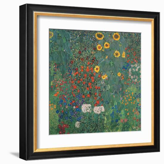 Garden with Sunflowers-Gustav Klimt-Framed Art Print