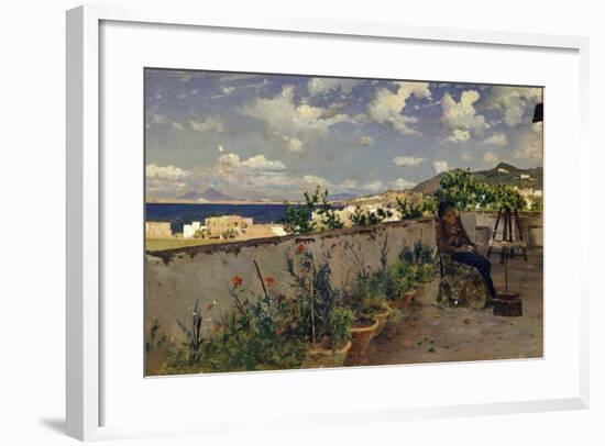 Garden with the Sea in the Background-Antonino Leto-Framed Giclee Print