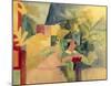 Garden with Woman Reading-Auguste Macke-Mounted Giclee Print