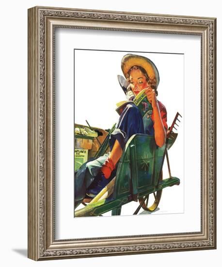 "Gardener in Wheelbarrow," May 10, 1941-Dominice Cammerota-Framed Giclee Print