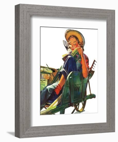 "Gardener in Wheelbarrow," May 10, 1941-Dominice Cammerota-Framed Giclee Print