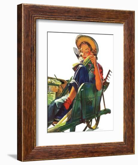 "Gardener in Wheelbarrow," May 10, 1941-Dominice Cammerota-Framed Giclee Print