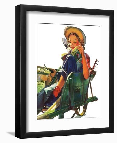 "Gardener in Wheelbarrow," May 10, 1941-Dominice Cammerota-Framed Giclee Print