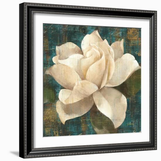 Gardenia Blossom Turquoise-Albena Hristova-Framed Premium Giclee Print