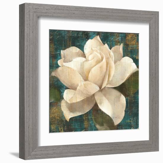 Gardenia Blossom Turquoise-Albena Hristova-Framed Art Print