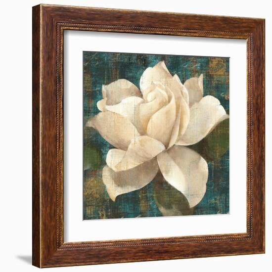 Gardenia Blossom Turquoise-Albena Hristova-Framed Art Print