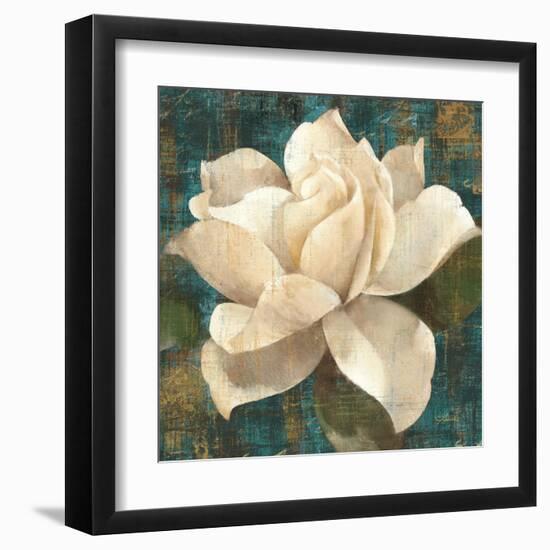 Gardenia Blossom Turquoise-Albena Hristova-Framed Art Print