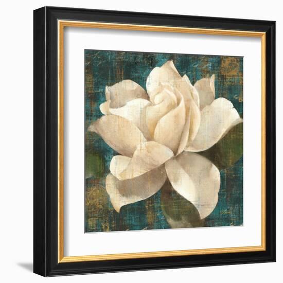 Gardenia Blossom Turquoise-Albena Hristova-Framed Art Print