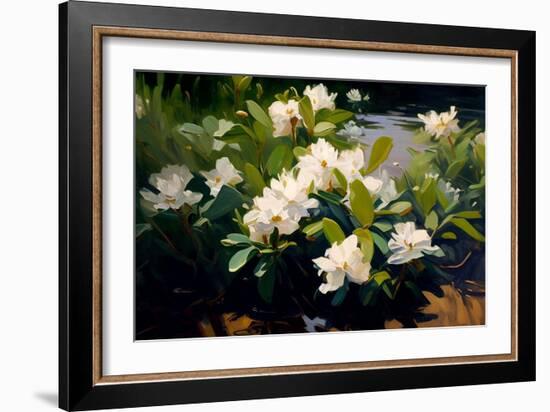 Gardenia Flower Field-Vivienne Dupont-Framed Premium Giclee Print