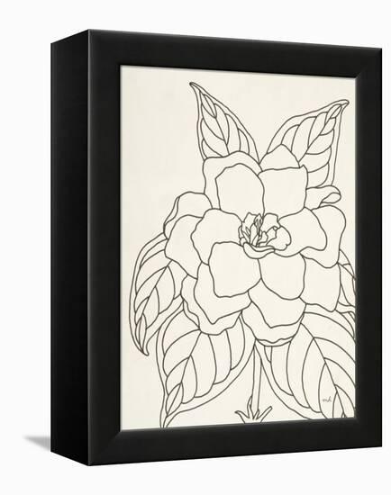 Gardenia Line Drawing Crop-Moira Hershey-Framed Stretched Canvas