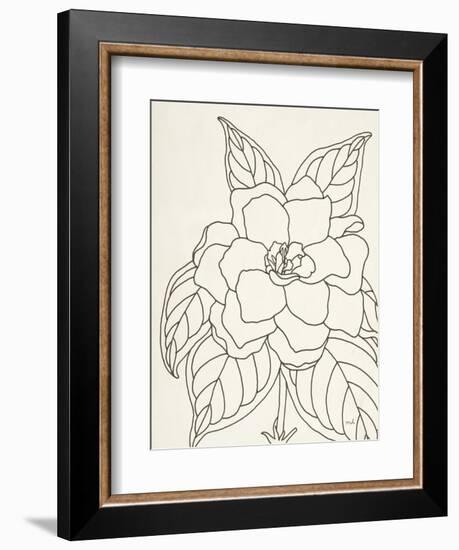 Gardenia Line Drawing Crop-Moira Hershey-Framed Premium Giclee Print