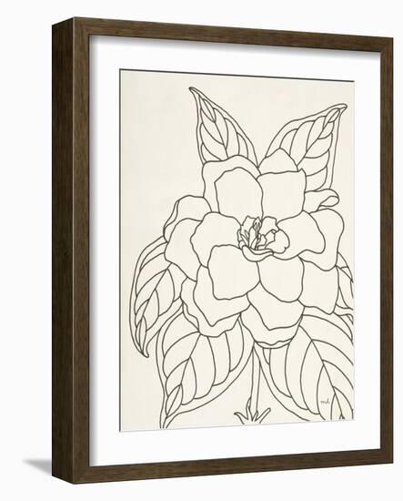 Gardenia Line Drawing Crop-Moira Hershey-Framed Art Print