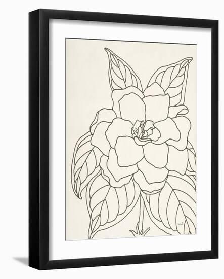 Gardenia Line Drawing Crop-Moira Hershey-Framed Art Print