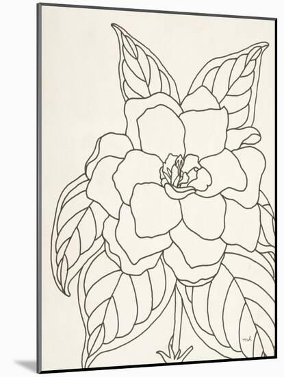 Gardenia Line Drawing Crop-Moira Hershey-Mounted Art Print