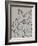 Gardenia Line Drawing Gray Crop-Moira Hershey-Framed Art Print