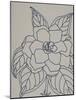 Gardenia Line Drawing Gray Crop-Moira Hershey-Mounted Art Print
