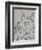 Gardenia Line Drawing Gray Crop-Moira Hershey-Framed Art Print