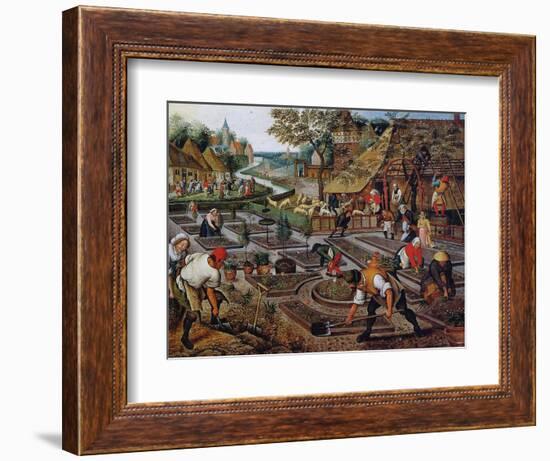 Gardening, C.1637-38-Pieter Brueghel the Younger-Framed Premium Giclee Print