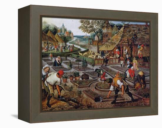 Gardening, C.1637-38-Pieter Brueghel the Younger-Framed Premier Image Canvas