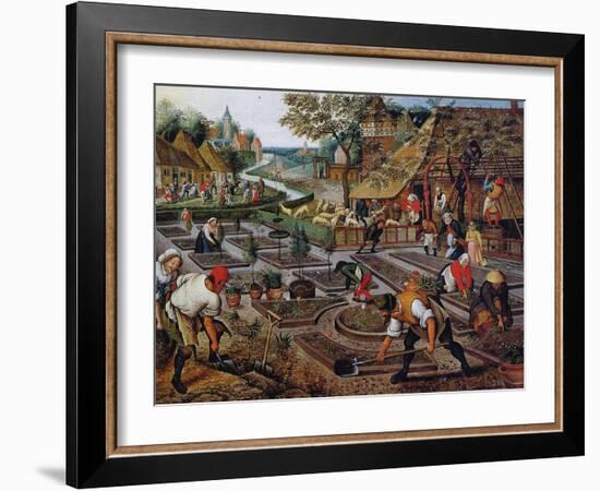 Gardening, C.1637-38-Pieter Brueghel the Younger-Framed Giclee Print