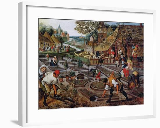 Gardening, C.1637-38-Pieter Brueghel the Younger-Framed Giclee Print