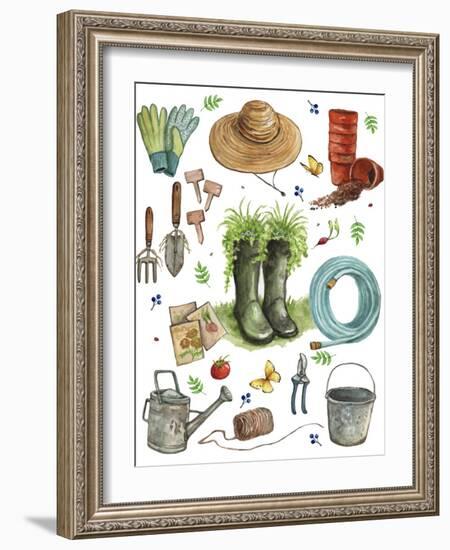 Gardening Tools-Melinda Hipsher-Framed Giclee Print