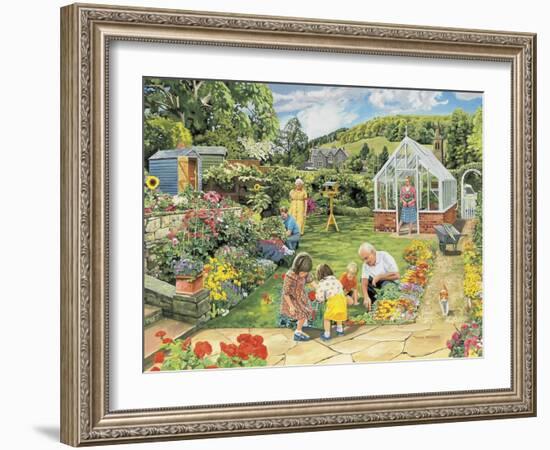 Gardening with Grandad-Trevor Mitchell-Framed Giclee Print