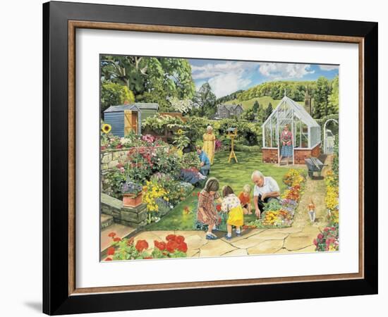 Gardening with Grandad-Trevor Mitchell-Framed Giclee Print